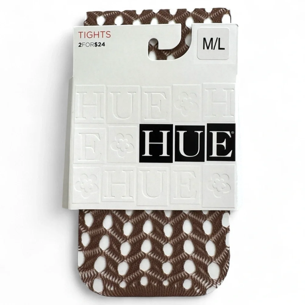 HUE Openwork Net Tights Size‎ Medium - Large Auburn New